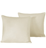 De Witte Lietaer Parure de taies d'oreiller décoratives Olivia Sand - 40 x 40 cm - Satin de coton