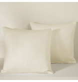 De Witte Lietaer Parure de taies d'oreiller décoratives Olivia Sand - 40 x 40 cm - Satin de coton