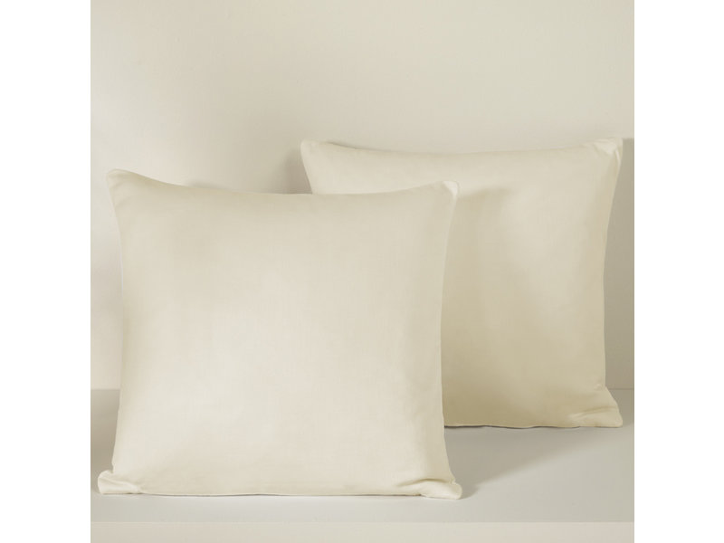 De Witte Lietaer Dekoratives Kissenbezug-Set Olivia Sand - 40 x 40 cm - Satin Baumwolle