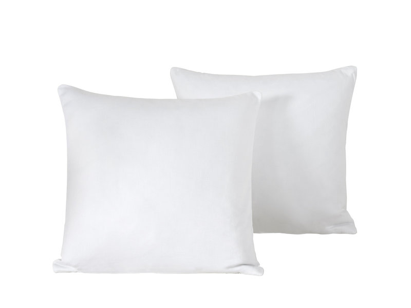 De Witte Lietaer Parure de taie d'oreiller déco Olivia White - 40 x 40 cm - Satin de coton