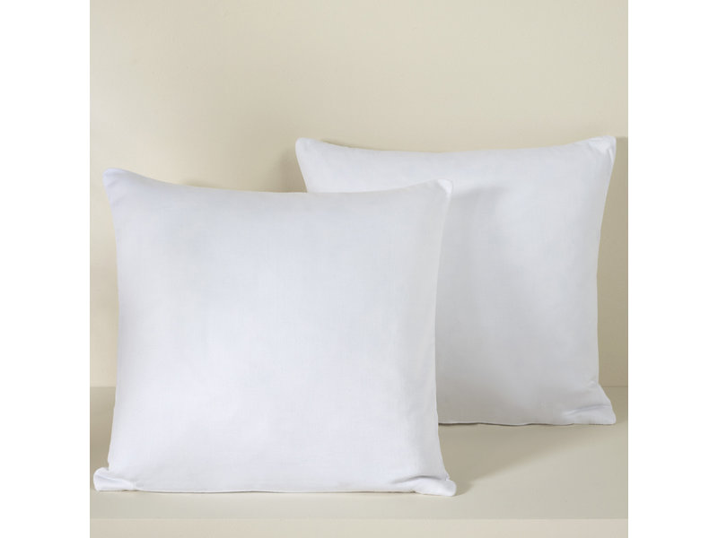 De Witte Lietaer Dekoratives Kissenbezug-Set Olivia Weiß - 40 x 40 cm - Satin Baumwolle