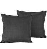 De Witte Lietaer Decorative Pillowcase Set Olivia Ebony - 40 x 40 cm - Satin Cotton