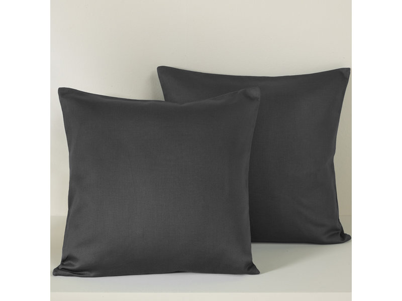 De Witte Lietaer Decorative Pillowcase Set Olivia Ebony - 40 x 40 cm - Satin Cotton