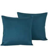 De Witte Lietaer Dekoratives Kissenbezug-Set Olivia Lake Green - 40 x 40 cm - Satin Baumwolle