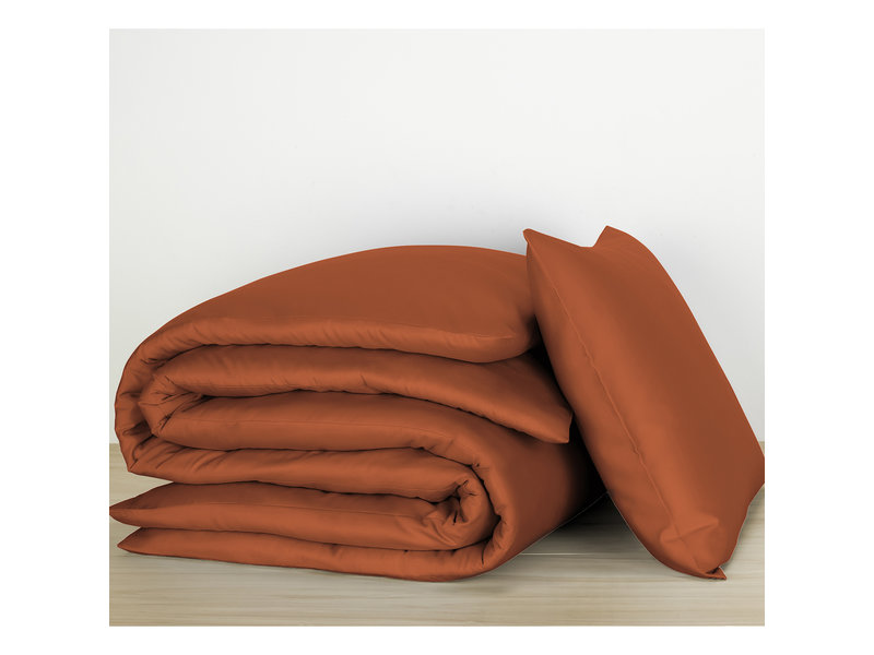 De Witte Lietaer Duvet cover Cotton Satin Olivia - Single - 140 x 200/220 cm - Brown