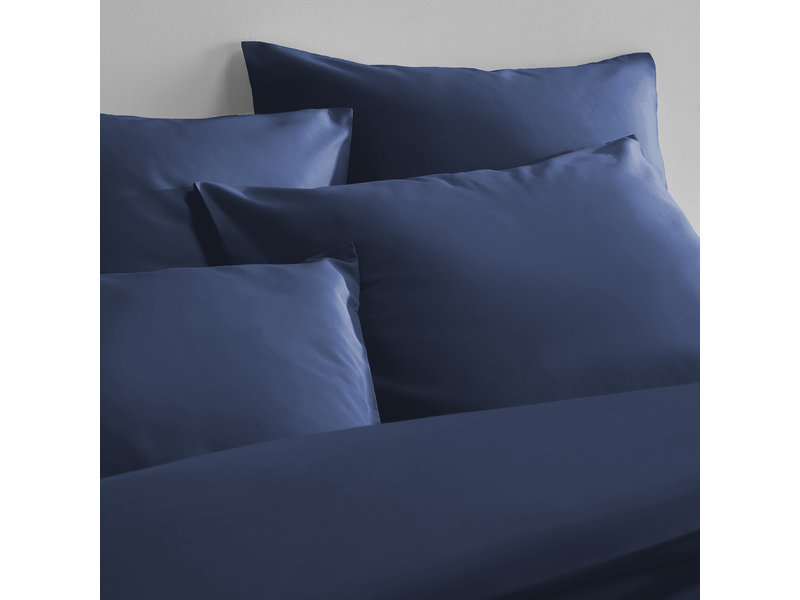 De Witte Lietaer Housse de couette Coton Satin Olivia - Double - 200 x 200/220 cm - Bleu