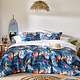 Dekbedovertrek Whales Deep Blue 140 x 200/220 cm Katoen Perkal