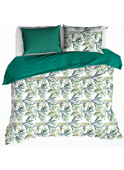 De Witte Lietaer Housse de couette Salix Deep Jungle 260 x 240 cm Percale de Coton