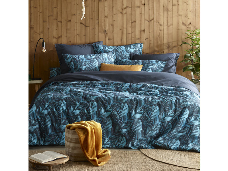 De Witte Lietaer Duvet cover Musa Midnight Blue - Single - 140 x 200/220 - Cotton Perkal