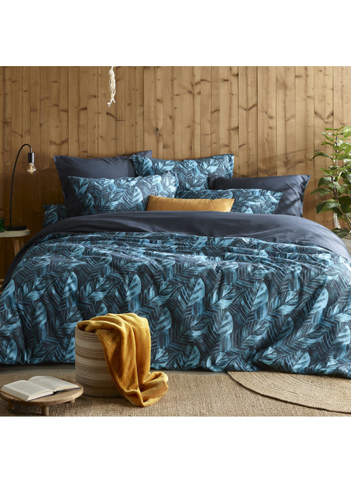 De Witte Lietaer Dekbedovertrek Musa Midnight Blue 260 x 240 cm Katoen Perkal