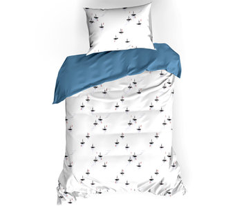 De Witte Lietaer Housse de couette Hiroshi Blue Horizon 140 x 200/220 cm Percale de Coton