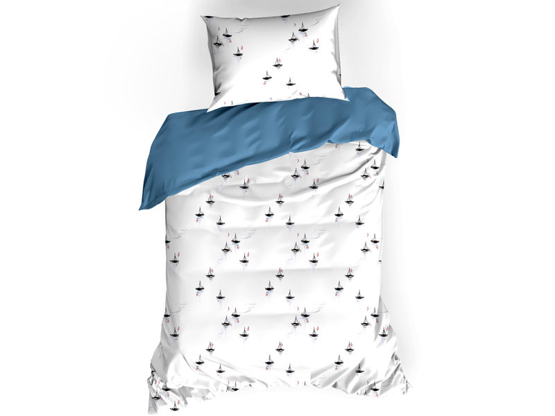 De Witte Lietaer Duvet cover Hiroshi Blue Horizon - Single - 140 x 200/220 - Cotton Percale