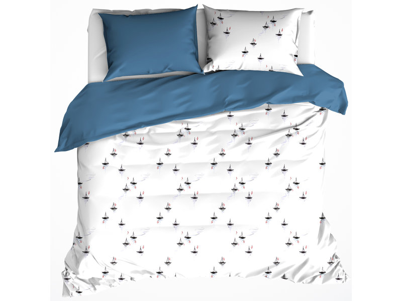 De Witte Lietaer Duvet cover Hiroshi Blue Horizon - Double - 200 x 200/220 - Cotton Percale