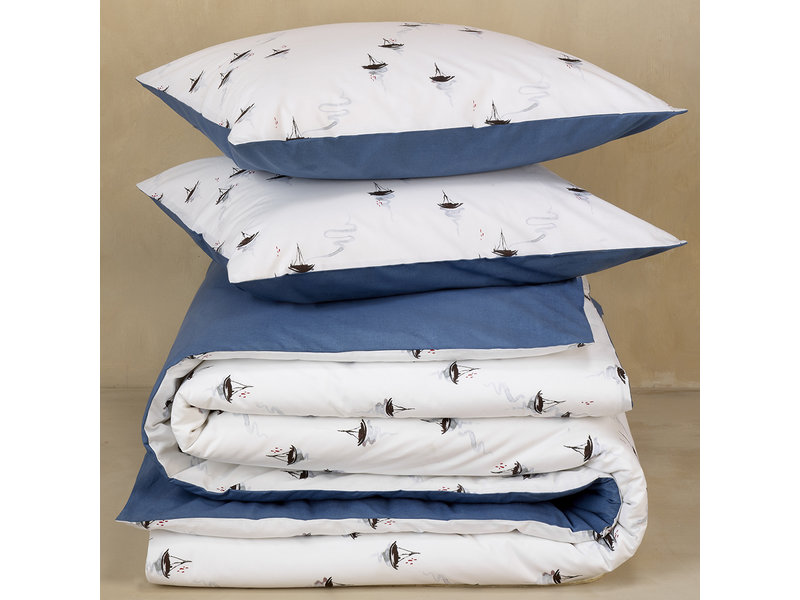 De Witte Lietaer Bettbezug Hiroshi Blue Horizon - Doppel - 200 x 200/220 - Baumwollperkal