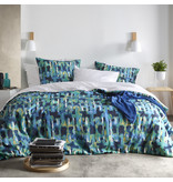 De Witte Lietaer Housse de couette Checkered Sea Green - Double - 200 x 200/220 - Coton Perkal