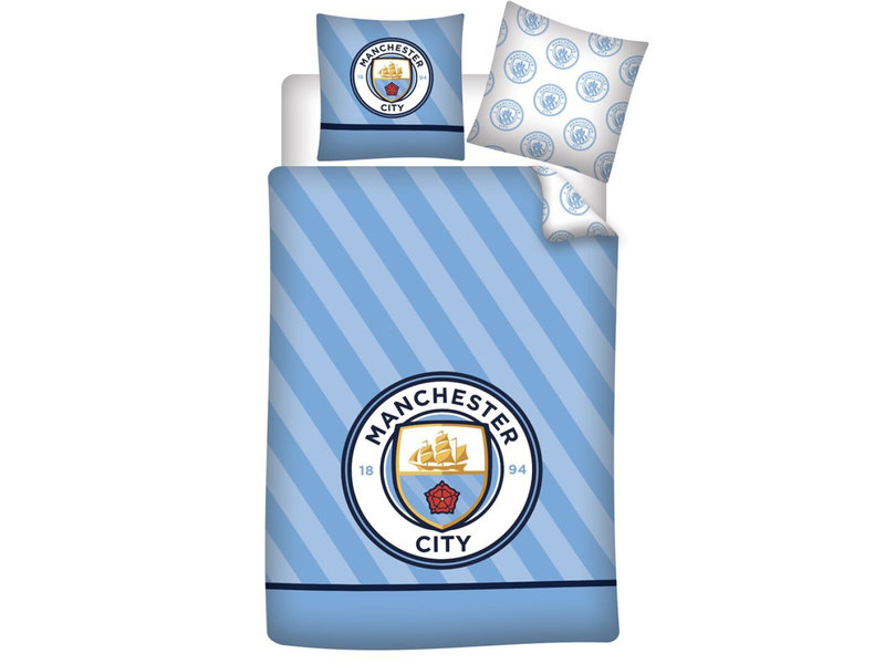Manchester City Bettbezug Stripes - Single - 140 x 200 cm - Baumwolle