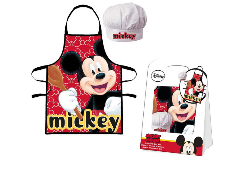Disney Mickey Mouse Schort en Koksmuts - 4-8 Jaar