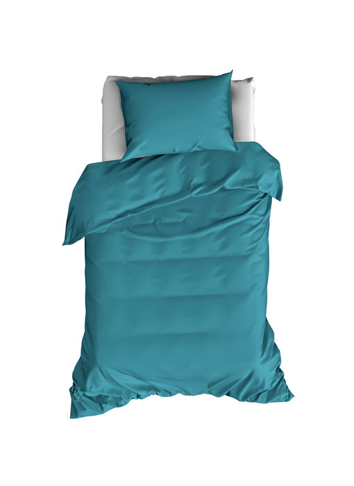 De Witte Lietaer Housse de couette Satin de Coton Olivia Vert Émeraude 140 x 200/220 cm