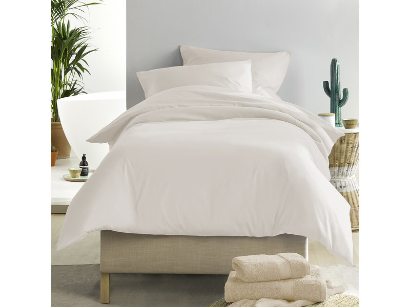 De Witte Lietaer Housse de couette Satin de Coton Olivia - Simple - 140 x 200/220 cm - Beige