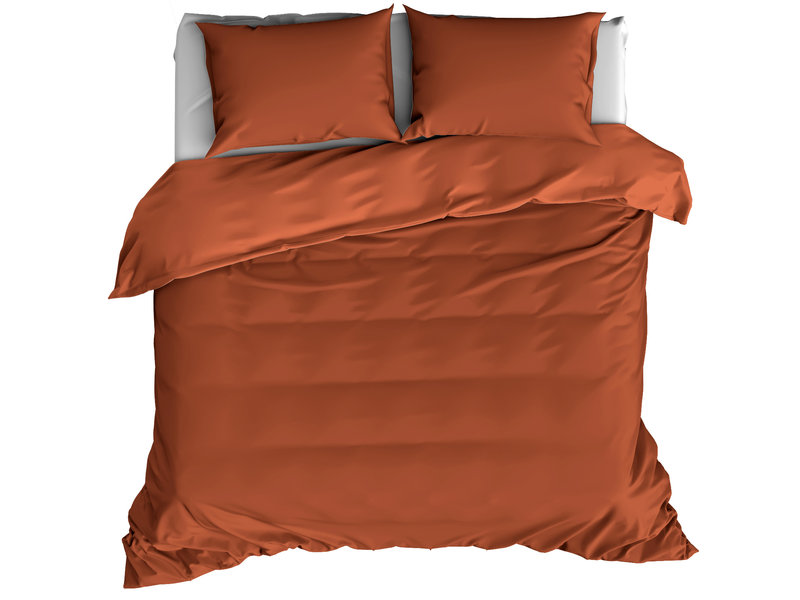 De Witte Lietaer Housse de couette Coton Satin Olivia - Format hôtel - 260 x 240 cm - Marron