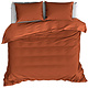 Housse de couette Satin de Coton Olivia Caramel 240 x 220 cm