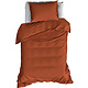 Housse de couette Satin de Coton Olivia Caramel 140 x 200/220 cm
