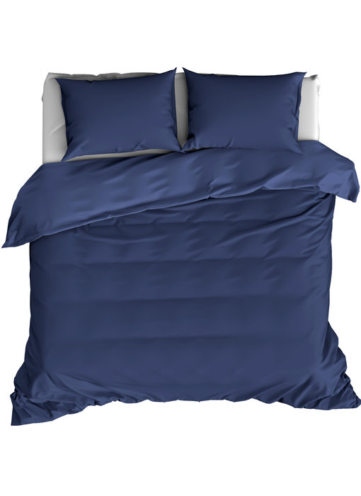 De Witte Lietaer Housse de couette Coton Satin Olivia Bleu Indigo 200 x 200/220 cm