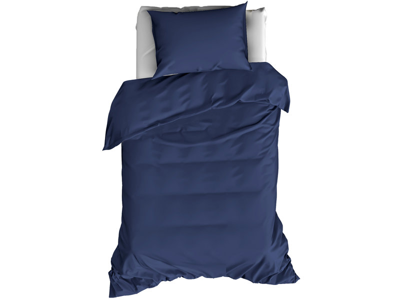 De Witte Lietaer Housse de couette Coton Satin Olivia - Simple - 140 x 200/220 cm - Bleu