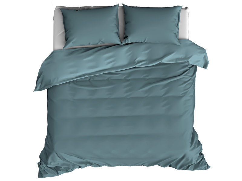 De Witte Lietaer Duvet cover Cotton Satin Olivia - Lits Jumeaux - 240 x 220 cm - Green