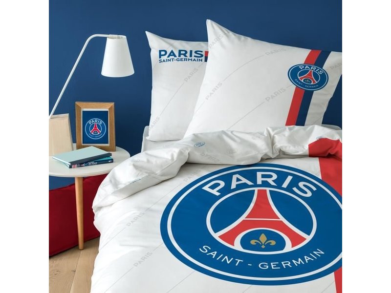 Paris Saint Germain Dekbedovertrek Retro White - Eenpersoons - 140 x 200 cm - Katoen