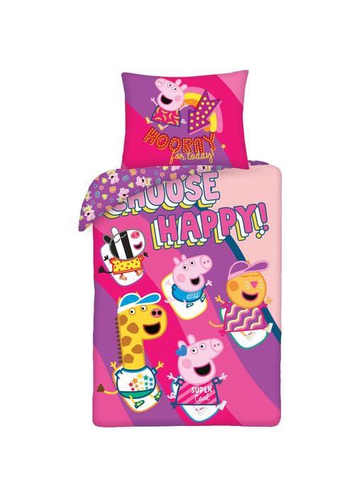 Peppa Pig Bettbezug Choose Happy 140 x 200 cm Baumwolle