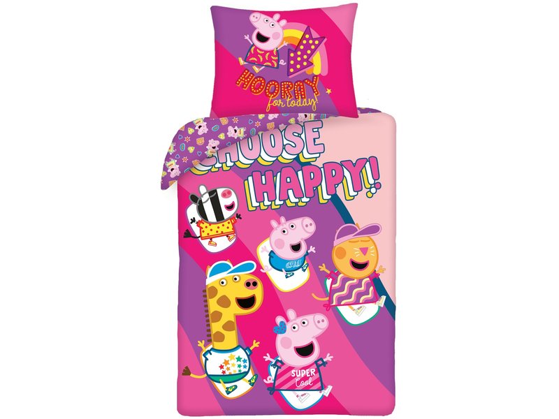 Peppa Pig Bettbezug Choose Happy - Single - 140 x 200 cm - Baumwolle