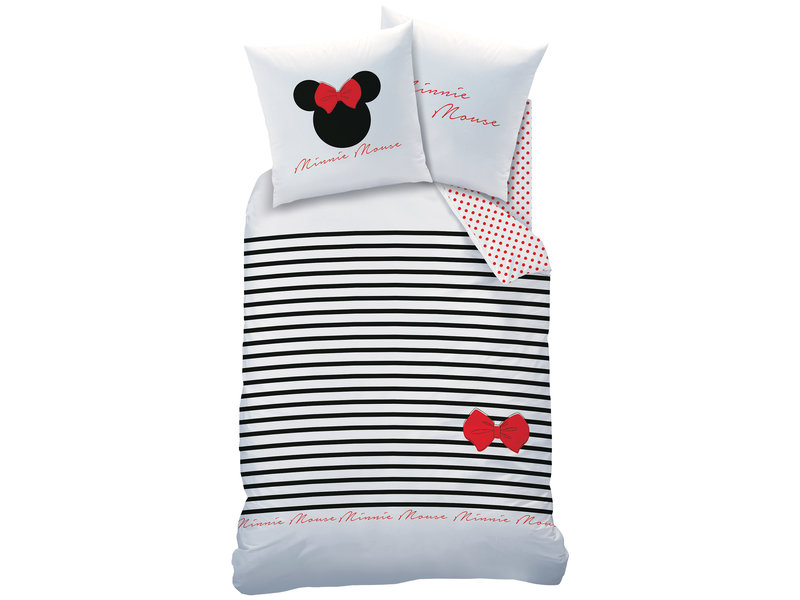 Disney Minnie Mouse Bettbezug Stripes - Single - 140 x 200 cm - Baumwolle