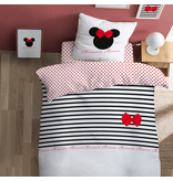 Disney Minnie Mouse Dekbedovertrek Stripes - Eenpersoons - 140  x 200 cm - Katoen