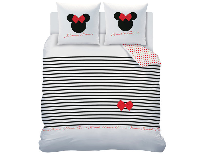 Disney Minnie Mouse Bettbezug Streifen - Lits Jumeaux - 240 x 220 - Baumwolle
