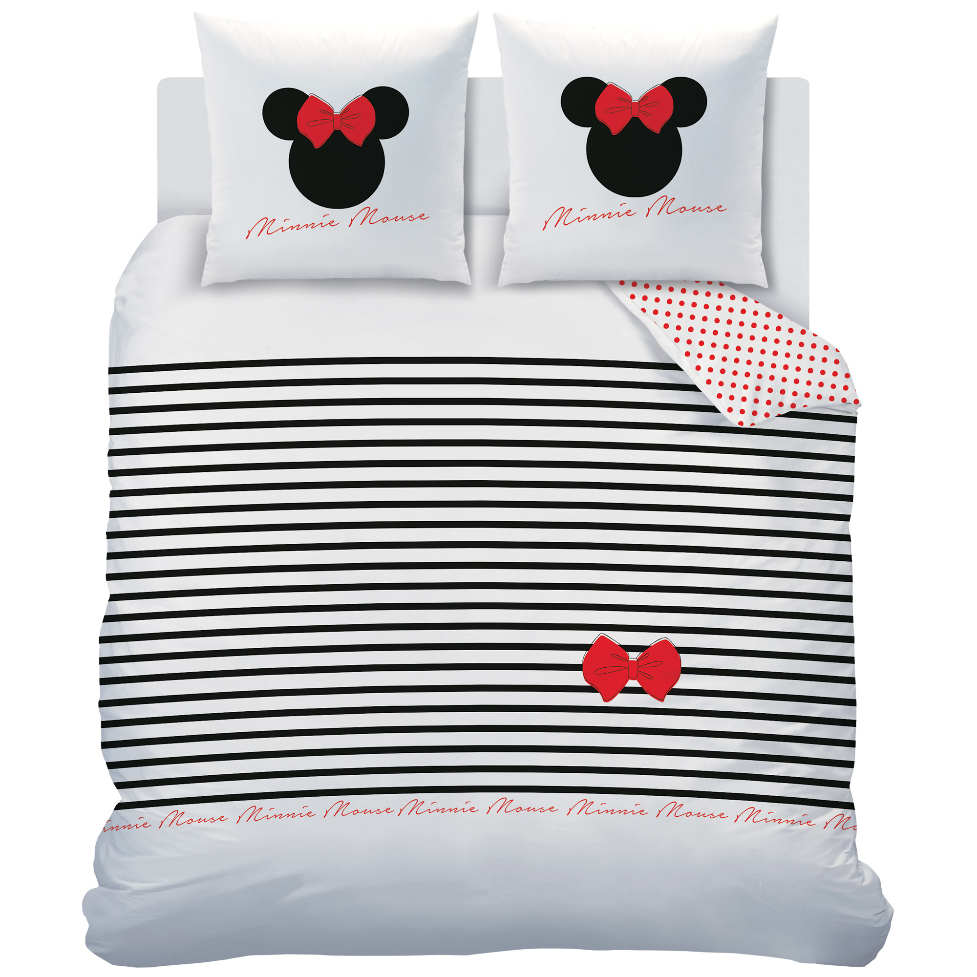 Disney Minnie Mouse Dekbedovertrek 2-persoons Stripes 240x220 + sloop 2 st. SimbaShop.nl