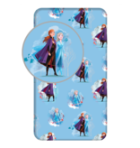 Disney Frozen Hoeslaken Anna Elsa - Eenpersoons - 90 x 200 cm - Blauw