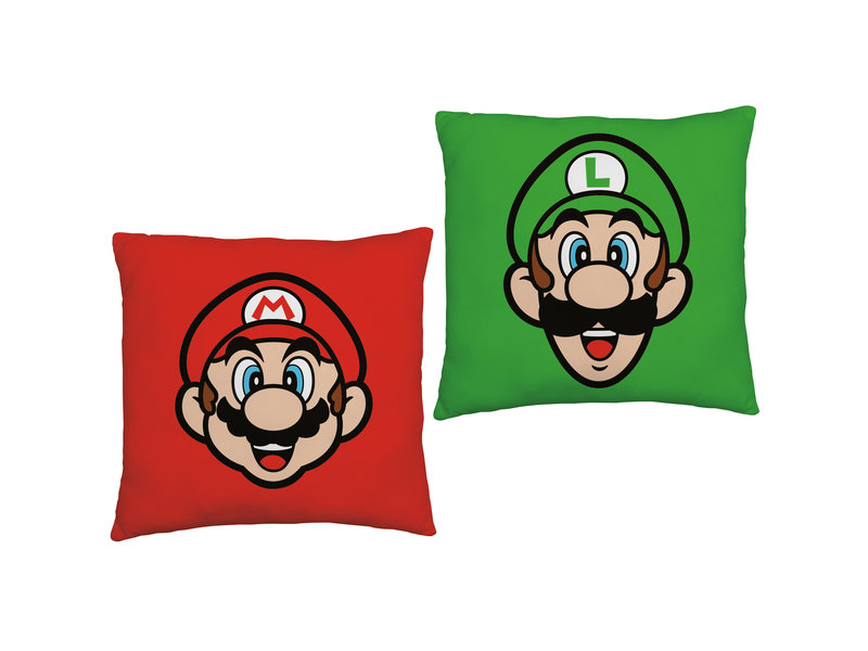 Super Mario Kissen Mario Luigi - 40 x 40 cm - Polyester