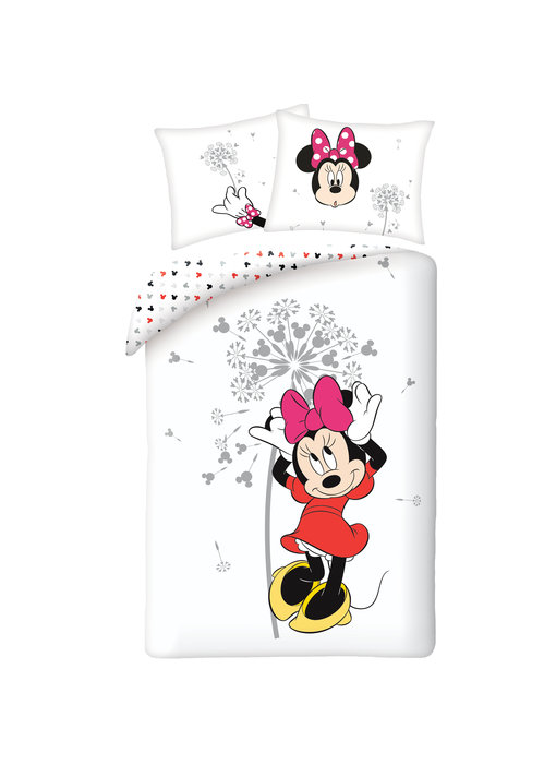 Disney Minnie Mouse Bettbezug Blume 140 x 200 cm + 70 x 90 cm Baumwolle