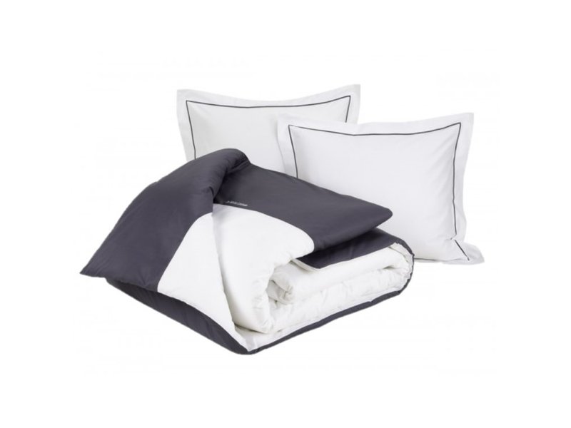 De Witte Lietaer Duvet cover Elegance Off White Ebony - Lits Jumeaux - 240 x 220 cm - Cotton Satin