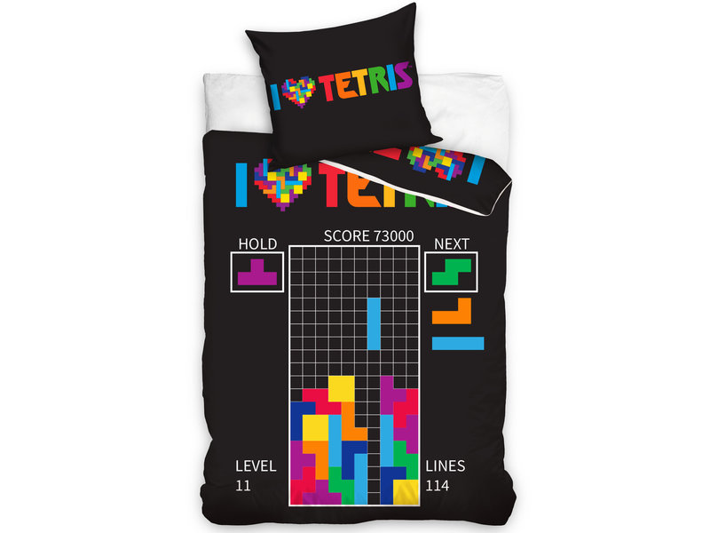 Tetris Housse de couette - Simple - 140 x 200 cm - Coton