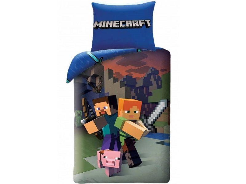 Minecraft Bettbezug- Single - 140 x 200 cm - Baumwolle