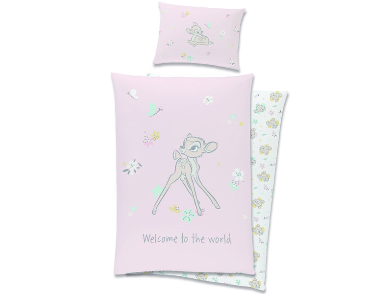 Disney Bambi Housse de couette BABY, Welcome - 100 x 135 cm - Coton