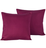 De Witte Lietaer Kissenbezug Set Olivia Beet Red - 40 x 40 cm - Satin Baumwolle