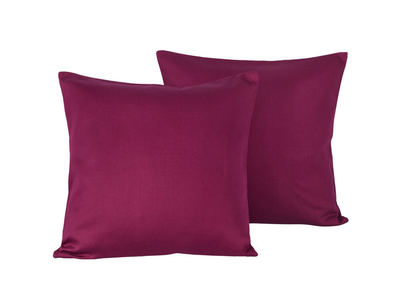 De Witte Lietaer Parure de Taie d'Oreiller Déco Olivia Rouge Betterave - 40 x 40 cm - Satin de Coton