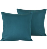 De Witte Lietaer Decorative Pillowcase Set Olivia Emerald Green - 40 x 40 cm - Satin Cotton