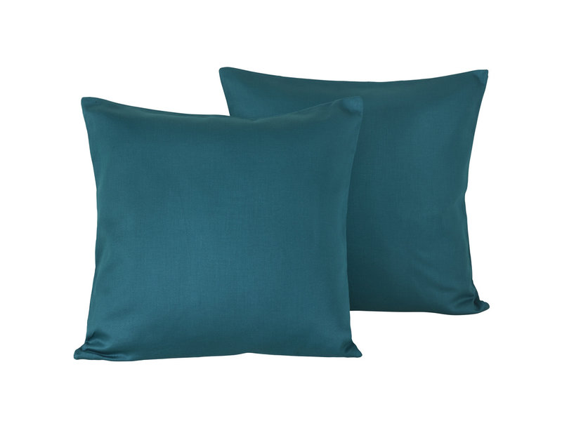 De Witte Lietaer Decorative Pillowcase Set Olivia Emerald Green - 40 x 40 cm - Satin Cotton