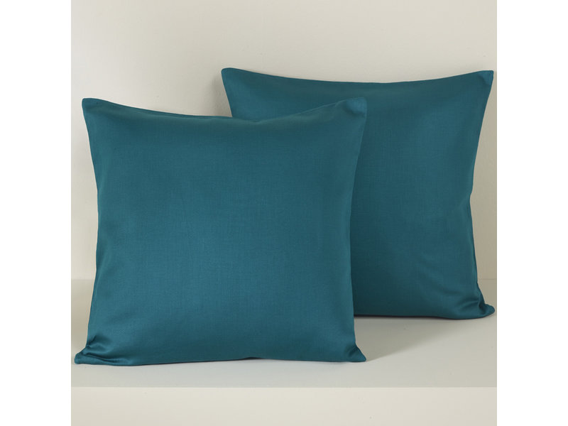 De Witte Lietaer Decorative Pillowcase Set Olivia Emerald Green - 40 x 40 cm - Satin Cotton