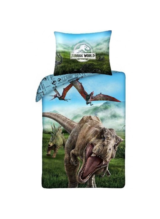 Jurassic World T-Rex Dekbedovertrek 140 x 200 cm Katoen