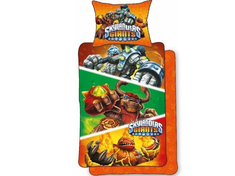 Skylanders Giants - Dekbedovertrek - Eenpersoons - 140 x 200 cm - Oranje